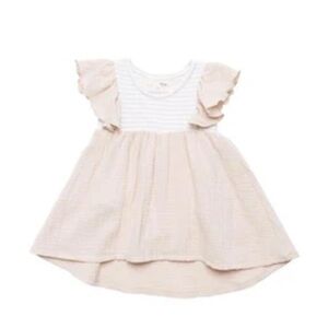Greige “The Mae” Biscotti Stripe Dress 3-6 months